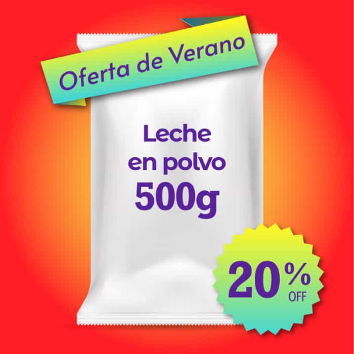 Bolsa de leche en polvo 500g - Oferta de verano