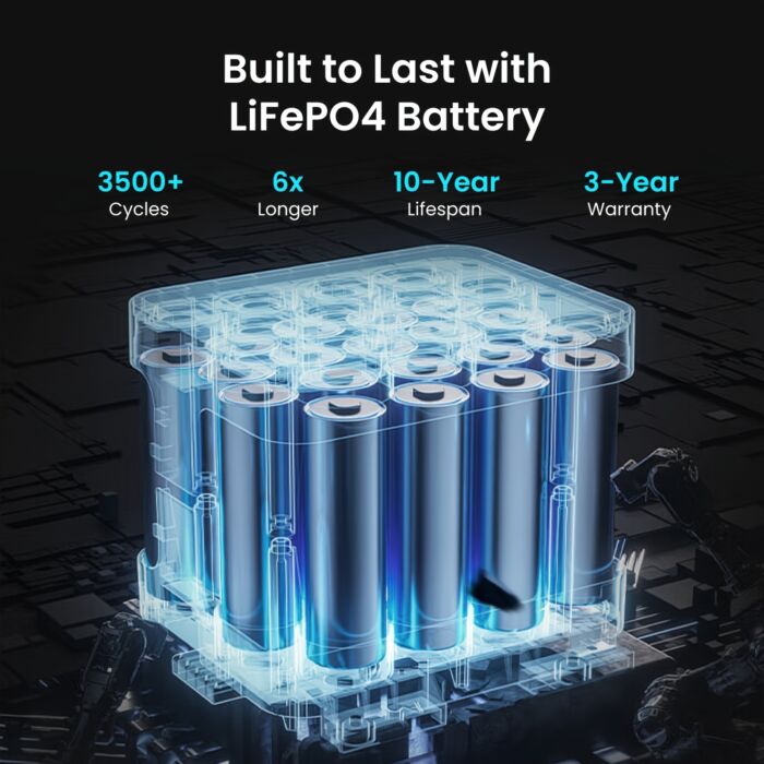 OUPES Exodus 1500 – Generador Solar Portátil 1500W (3600W Pico), 1488Wh con Batería LiFePO4, Recarga Solar para Apagones y Camping - Imagen 7